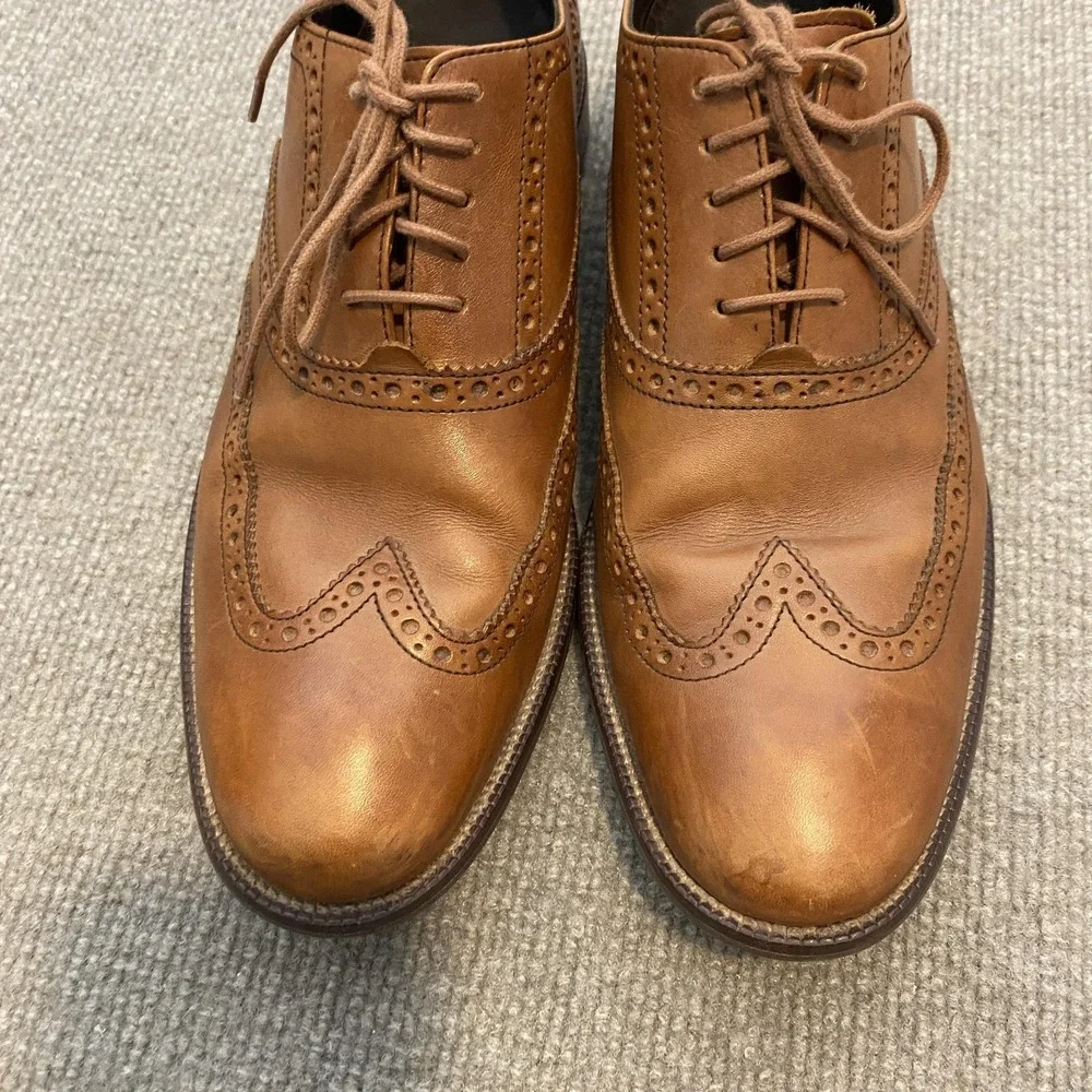 Cole Haan Shoes Mens Size 8 M Brown Leather Wingtip Brogue Dress Oxfords C12210